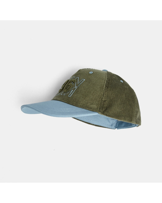 Casquette en velours côtelé verte garçon