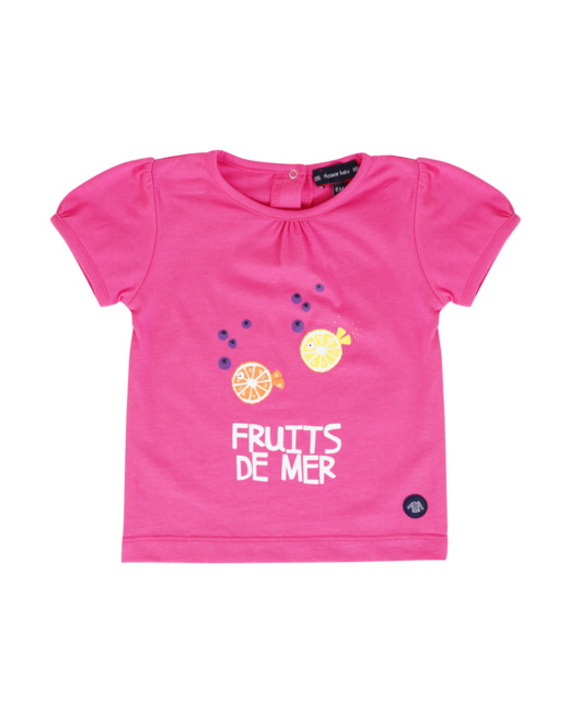 T-shirt "fruits de mer" Baby - coton léger - Fucsia