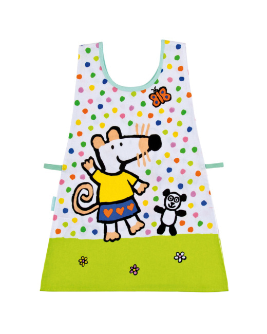 Tablier peinture toile cirée : Mimi dans son jardin