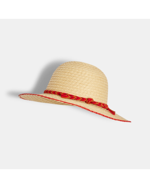 Chapeau de paille rouge fille
