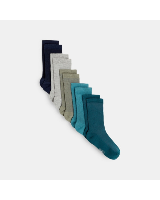 Chaussettes unies (lot de 5) vertes garçon