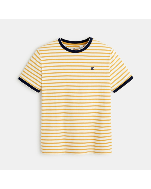 T-shirt marinière jaune garçon