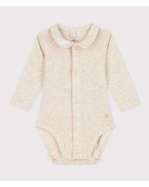 Body manches longues à col Beige