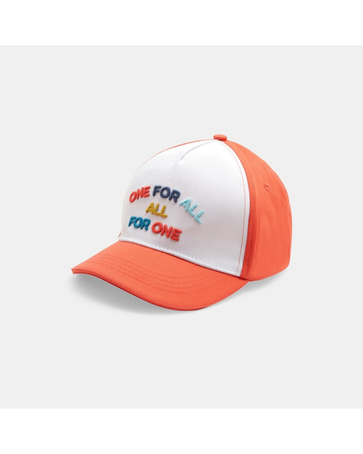 Casquette "One for all, all for one" orange garçon