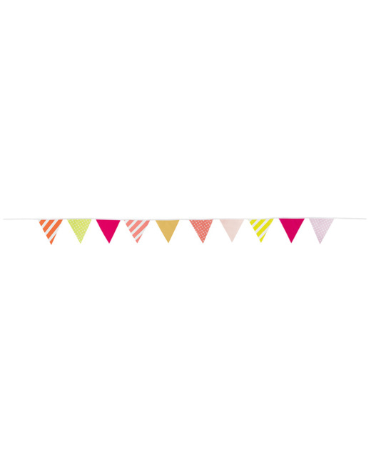 Guirlande d'anniversaire fantaisie à triangles multicolores