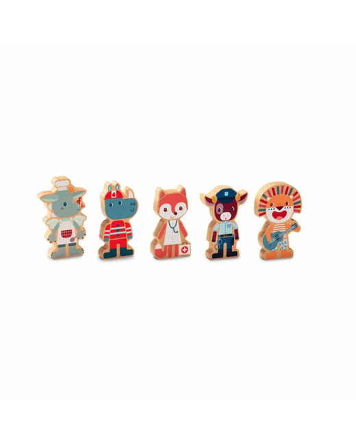 Personnages en bois supers métiers