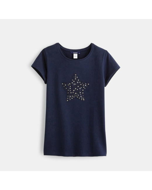 T-shirt à motifs 3D bleu fille