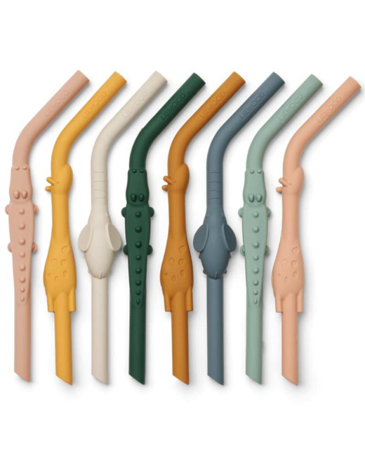 8 pailles animaux en silicone Carlson
