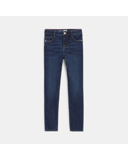 Jean skinny en coton biologique recyclé bleu fille