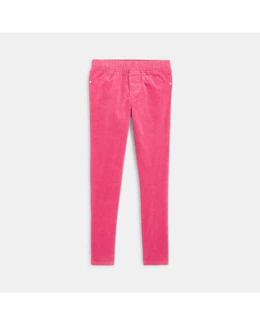 Treggings en velours stretch rose fille
