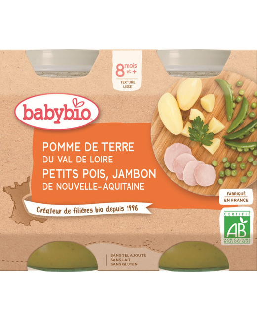Pomme de terre du Centre-Val de Loire Petits pois Jambon de Nouvelle-Aquitaine 200g