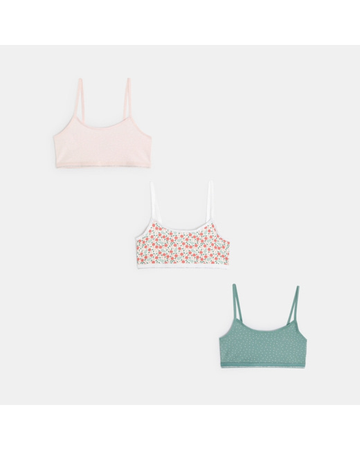 Brassières en jersey (lot de 3) fille