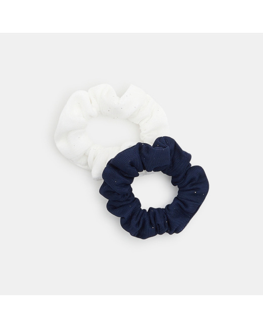 Chouchou en tulle (lot de 2) bleu fille