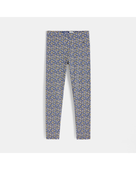 Legging imprimé coton bio bleu fille