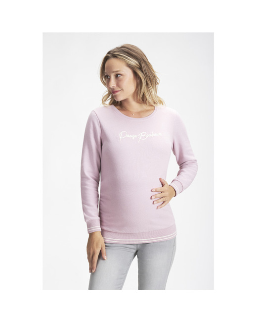 Sweat de grossesse en molleton gratté avec broderie