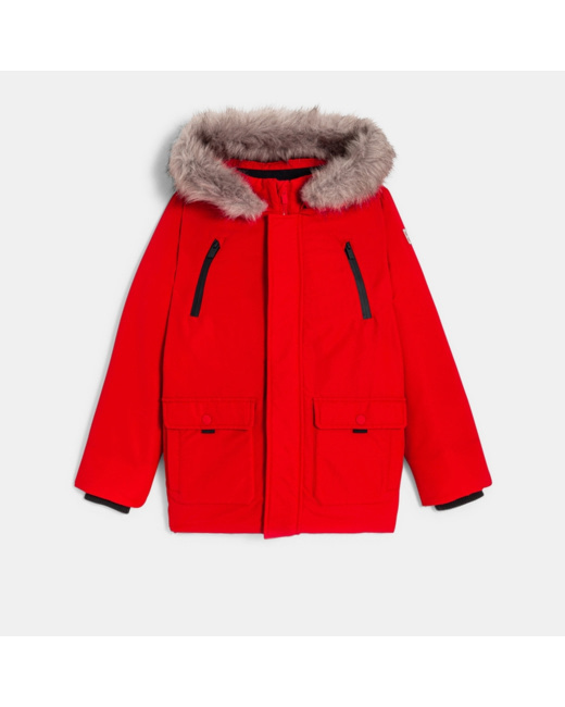 Parka matelassée à capuche gris garçon