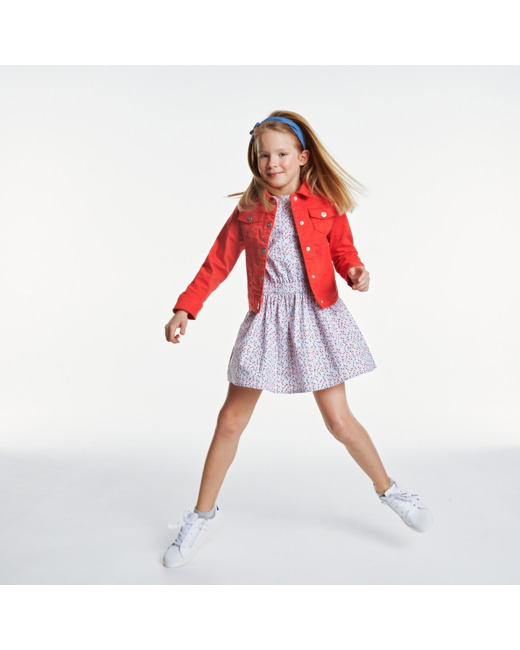 Veste jean couleur rouge fille