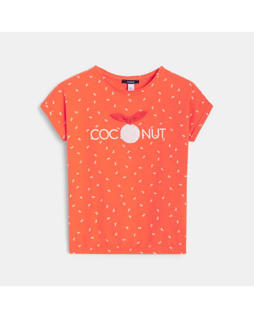 T-shirt coloré original Coconut orange fille