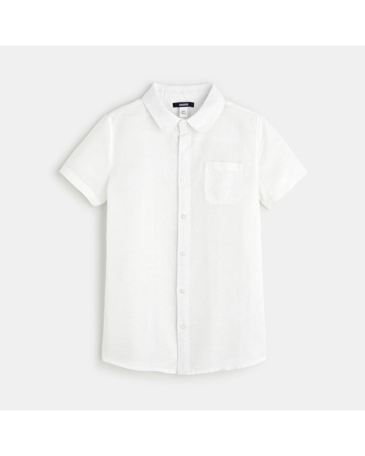 Chemise manches courtes blanche garçon