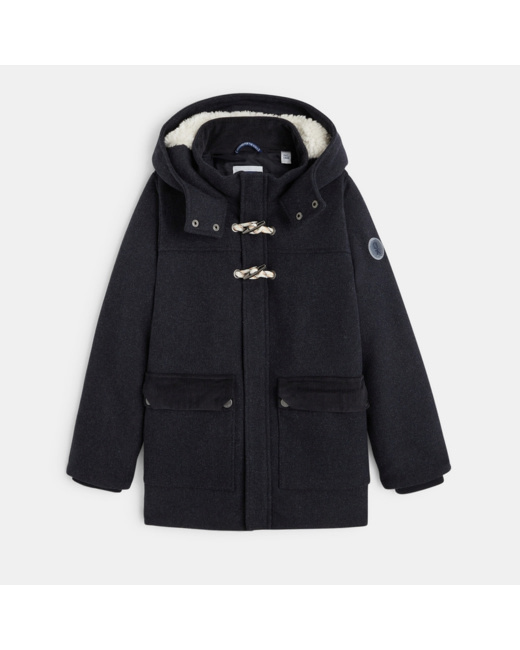 Manteau de ville à capuche gris garçon