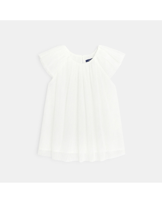 Robe pailletée en tulle blanche fille