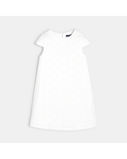 Robe en broderie anglaise blanche fille