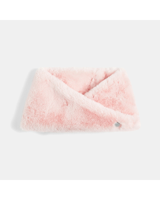 Snood en fausse fourrure rose fille