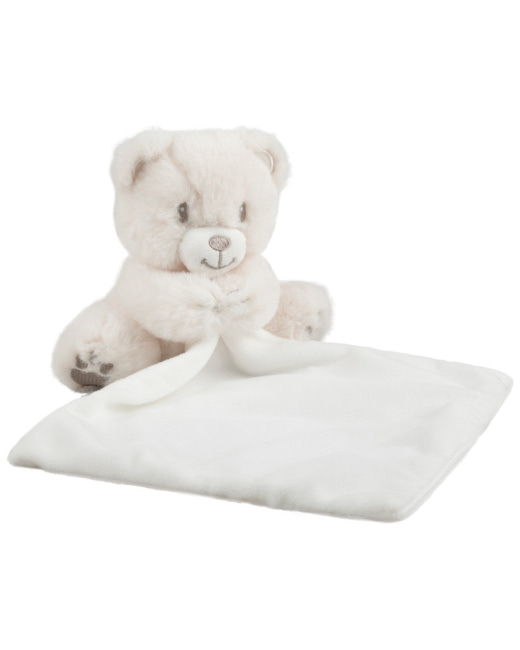 Doudou ourson à détails brodés argentés