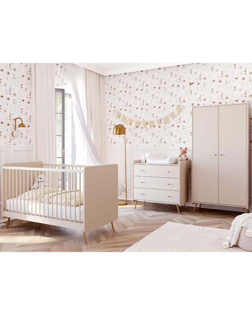 Chambre Trio Lunea Lit bébé évolutif + Commode + Armoire