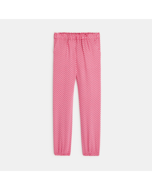 Pantalon imprimé style jogpant rose fille