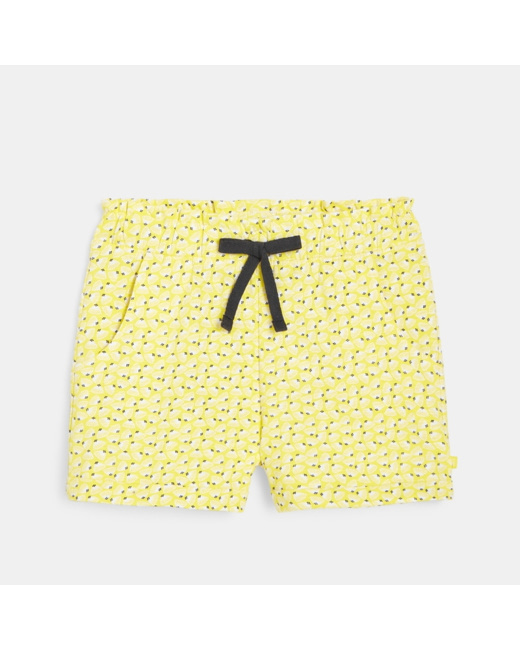 Short en jersey imprimé jaune fille
