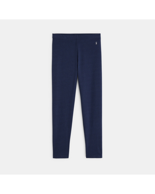 Leggings chauds et unis bleu garçon
