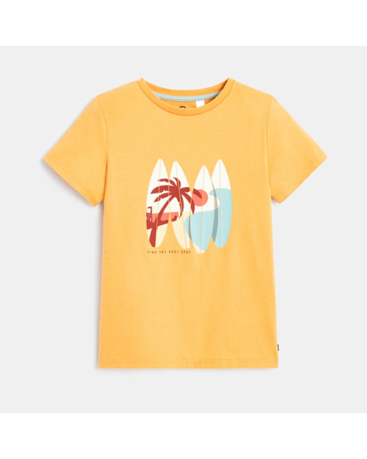 T-shirt manches courtes à motif jaune garçon