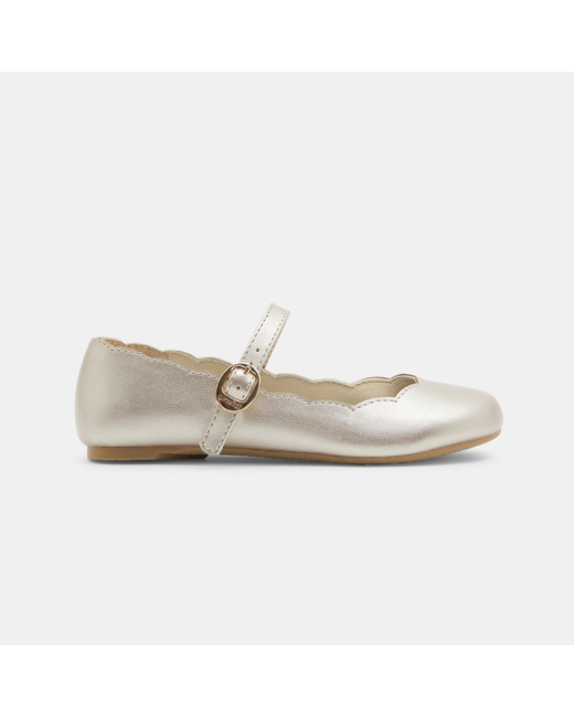 Ballerines métallisées à bride blanches fille