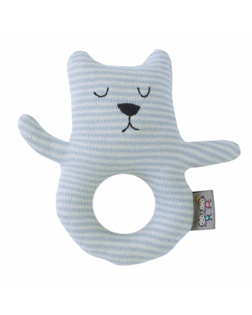 Hochet bébé en coton tricoté, Ourson