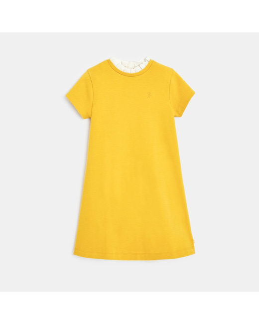 Robe à col collerette jaune fille