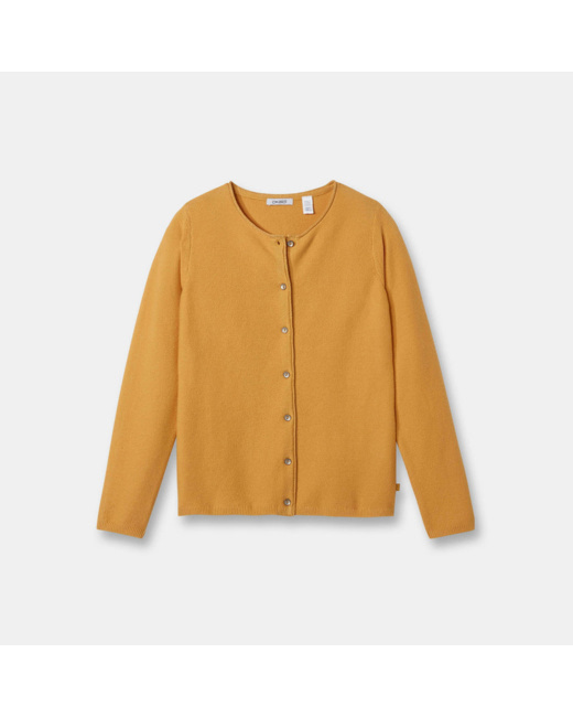Gilet boutonné jaune fille