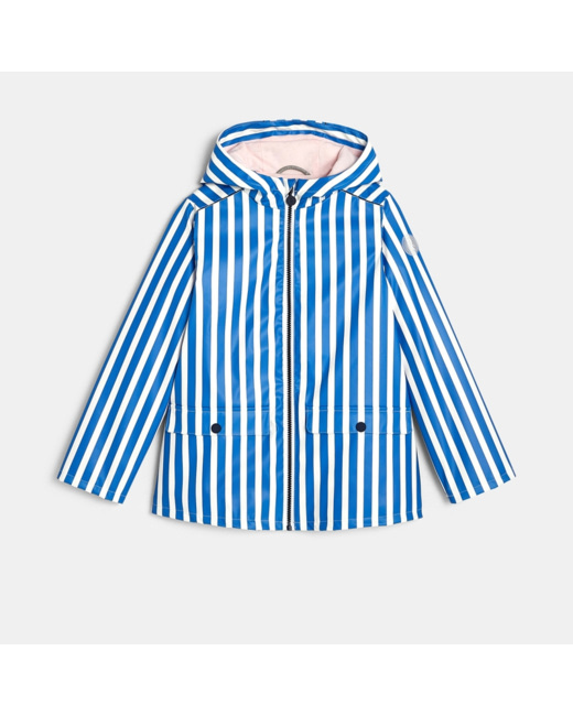 Ciré à capuche bleu fille