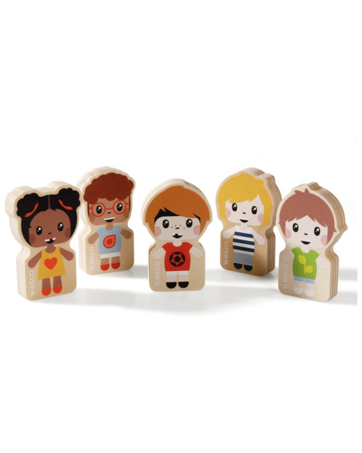 Figurine bois maxi lot 5 figurines en bois enfants n°1