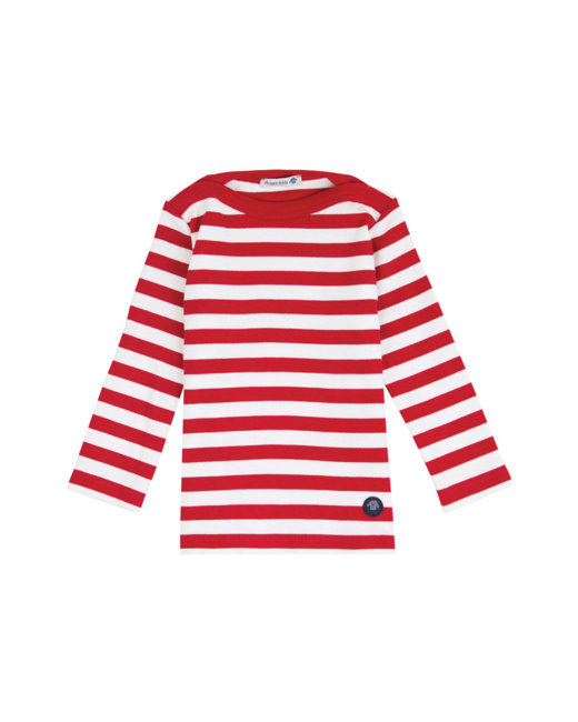 Marinière "Tregunc" Kids - coton - Braise/Blanc
