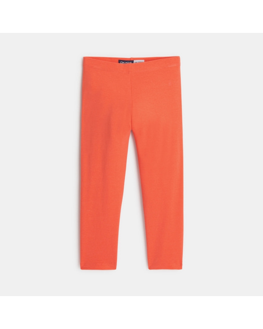 Legging court en jersey orange fille