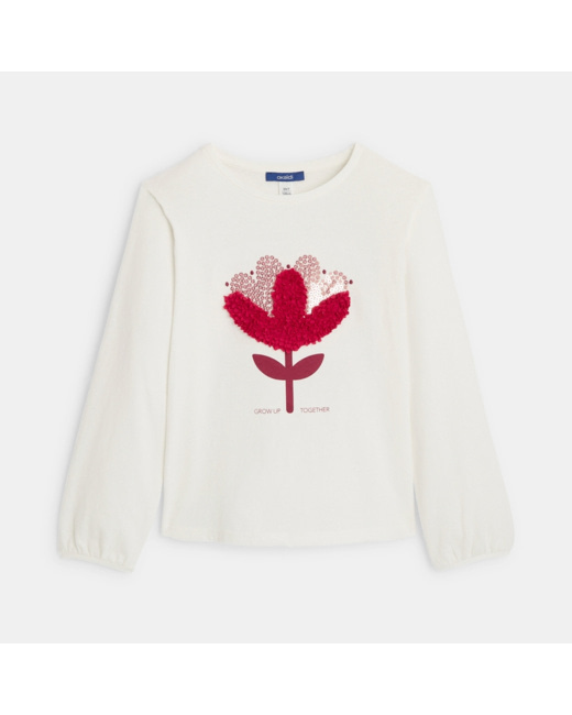 T-shirt à motif fleuri rose fille