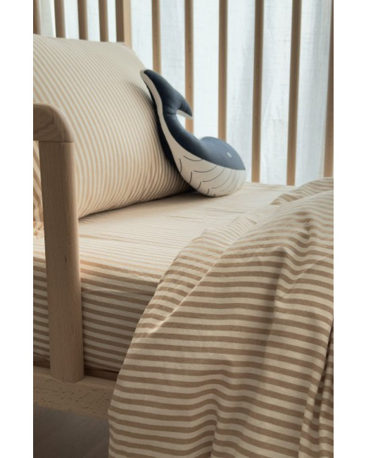 Drap housse bébé Percale de Coton Bio rayé
