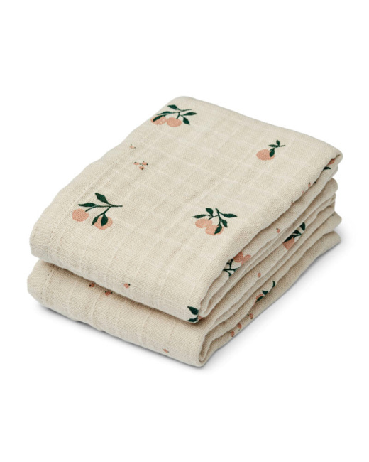 Lot de 2 langes en mousseline Lewis - Peach / Sea shell mix