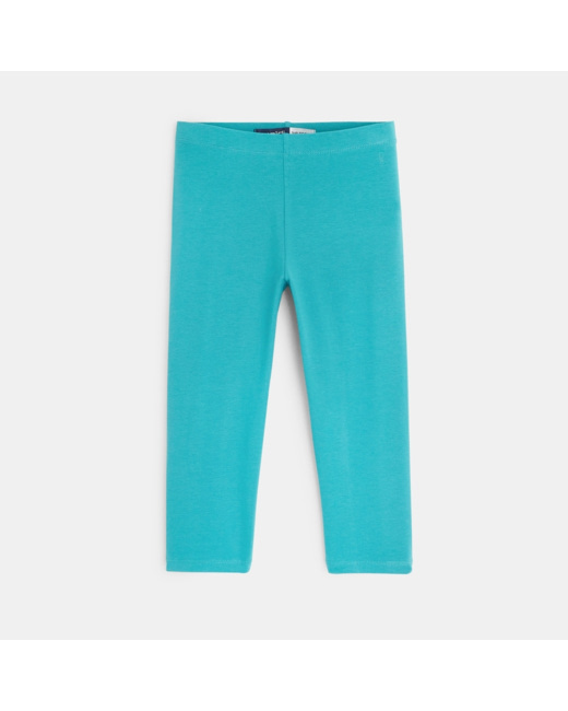 Legging court en jersey vert fille