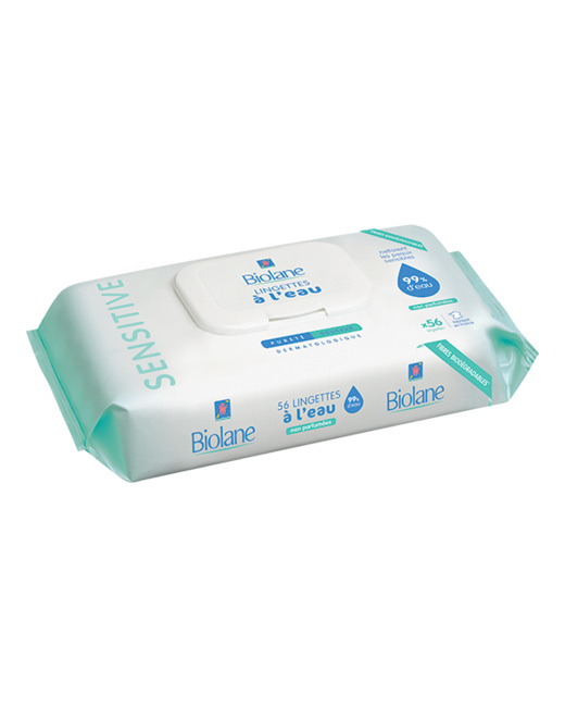 Lingettes sensitive a l'eau