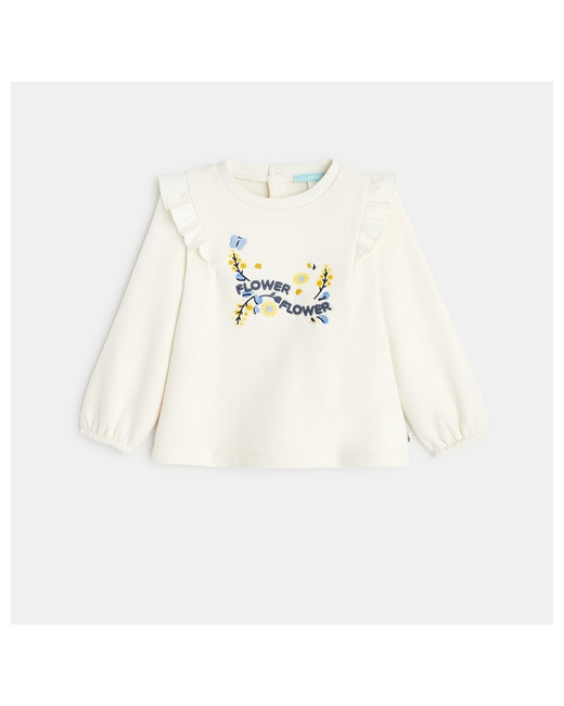 Sweat molleton fleurs brodées