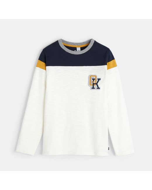 T-shirt avec écusson blanc garçon