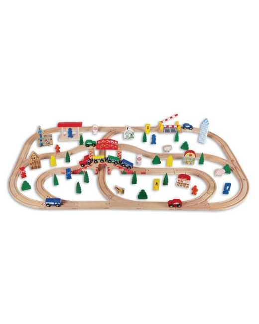 Chemin de fer en bois BEEBOO TRAIN 100 pièces