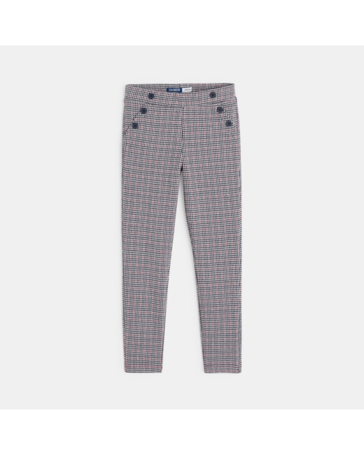 Jegging pied de poule blanc fille